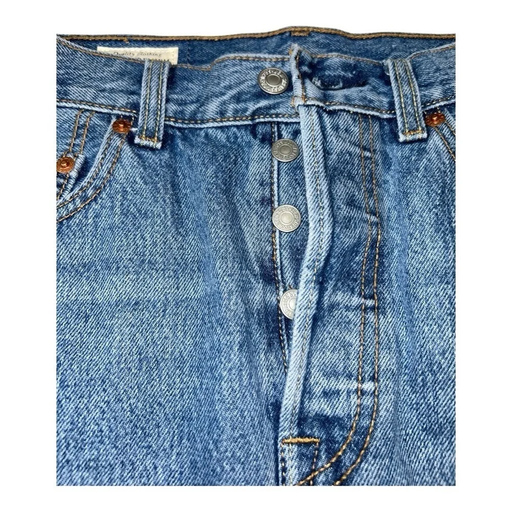 LEVI’S WOMEN DECONSTRUCTED MIDI SKIRT  Blue Denim size 26 US Equivalent: Small - Picture 7 of 12